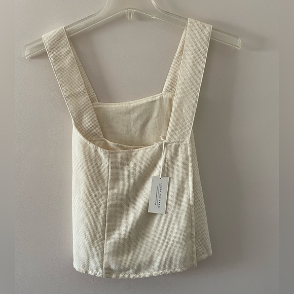 Laude the Label x Madewell Cross Back Minimalist Tank Top Ivory Cream Small - Picture 7 of 11